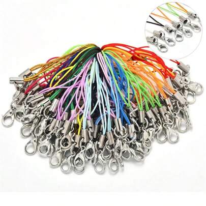 30pcs Y2K Style Keychain With Lobster Clasp And Colorful Nylon Rope, Multi-Functional DIY Material For DIY Jewelry, Cellphone Straps And Keychains Car Accessories Bag Charm School Cute Goth Christmas Gift Ideas Bag Accessories Lanyards With Id Holder Car Accessories Bag Charms