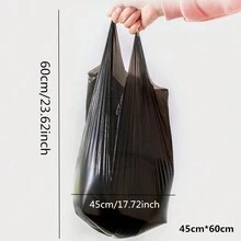 1roll Plain Trash Bag, Pink PE Large Thick Disposable Garbage Bag For Household - Pink - View 2