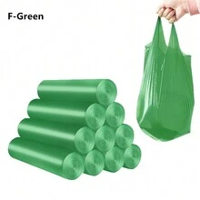 1roll Plain Trash Bag, Pink PE Large Thick Disposable Garbage Bag For Household - Pink - View 10