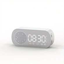1pc,Desktop Home Speaker,Alarm Clock,Wireless Clock Speaker, Can Act As A Mirror, HIFI Sound Quality, FM Radio, High-Definition Mirror Clock TWS Speaker, Battery Display, Touch Screen Buttons, Music Clock, Compact And Portable Room Decor Digital Clock Bedroom Decor Dormitory Decor Back To School Home Decor School Supplies