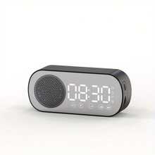 1pc,Desktop Home Speaker,Alarm Clock,Wireless Clock Speaker, Can Act As A Mirror, HIFI Sound Quality, FM Radio, High-Definition Mirror Clock TWS Speaker, Battery Display, Touch Screen Buttons, Music Clock, Compact And Portable Room Decor Digital Clock Bedroom Decor Dormitory Decor Back To School Home Decor School Supplies