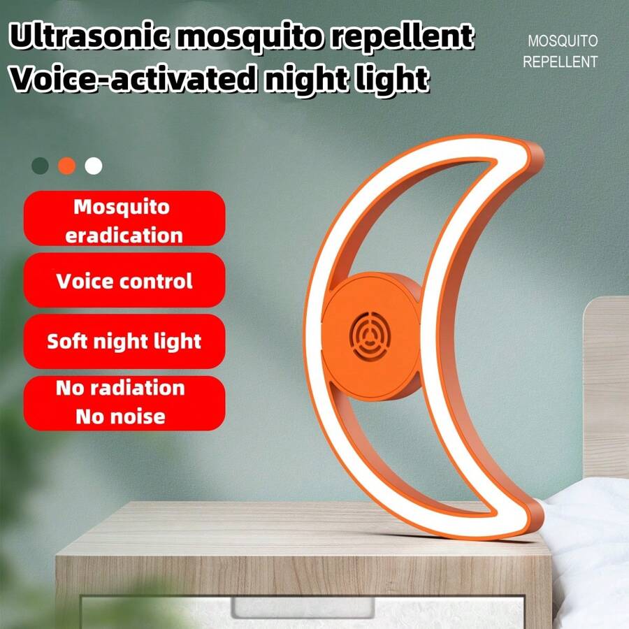USB Smart VoiceActivated Ultrasonic Mosquito Repellent Night Light