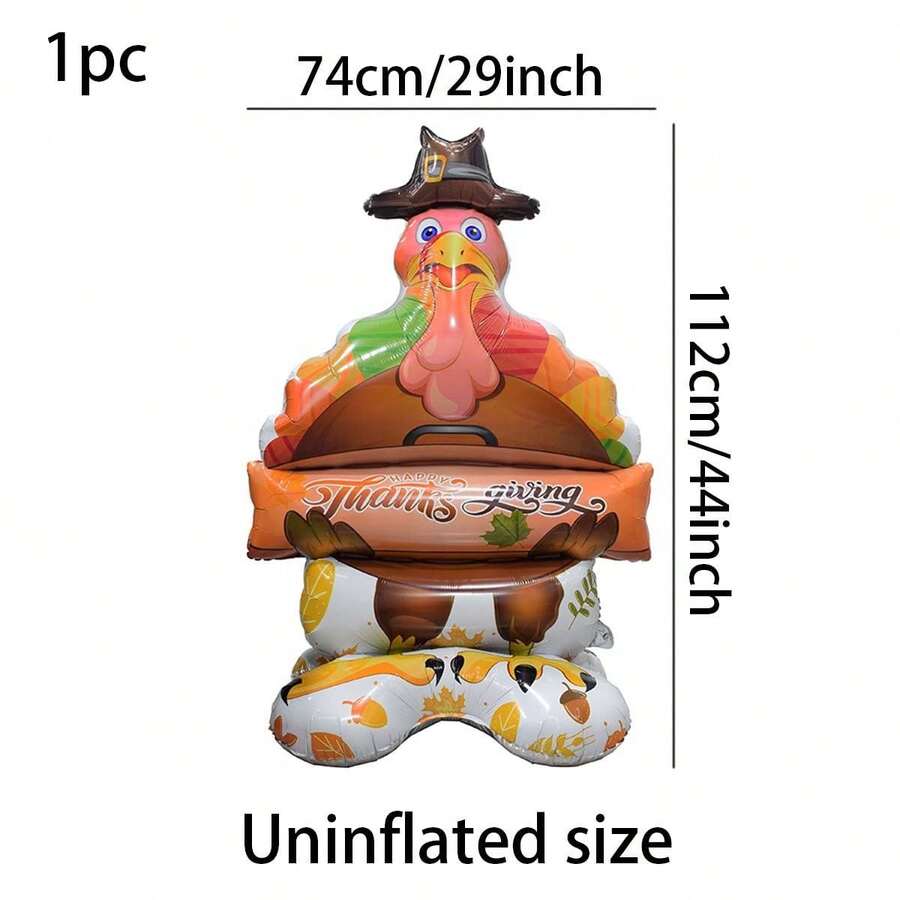 1pc Thanksgiving Scene Backdrop Large Standing Base With Turkey, Corn