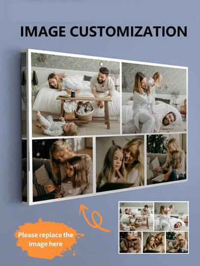 1pc Personalized Photo Collage Canvas, Family Photo Collage Print Gift, Gift For Couples, Parents Gift, Wall Decor Canvas, Custom Photos To Canvas,Ready To Hang,Slow Summer Living,Customized Wall Art,Vintage,Home & Living,Haunt Your Home, Autumn Home Refresh, Scandinavian Cozy Home, Warm Ambience