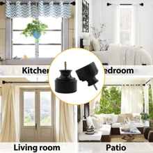 2 piezas de cabezales de varilla de cortina de metal de hierro fundido dorado, cabezales de varilla de cortina decorativos simples, impermeables y resistentes al óxido, fáciles de instalar, adecuados para accesorios de ventanas de dormitorio, sala de estar, cocina, patio - Dorado - Ver 5