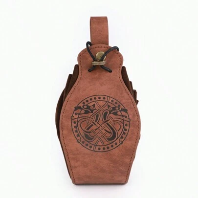 1pc Medieval Viking Style Waist Bag With Belt Loop Retro Coin Purse, Great For Daily Use, Festival Outfits Large Capacity Multi-Card Slots, Business Casual Style, Birthday Gift, Graduation Gift, Father's Day Gift