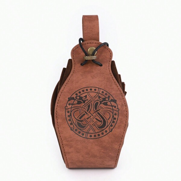 1pc Medieval Viking Style Waist Bag With Belt Loop Retro Coin Purse, Great For Daily Use, Festival Outfits Large Capacity Multi-Card Slots, Business Casual Style, Birthday Gift, Graduation Gift, Father's Day Gift