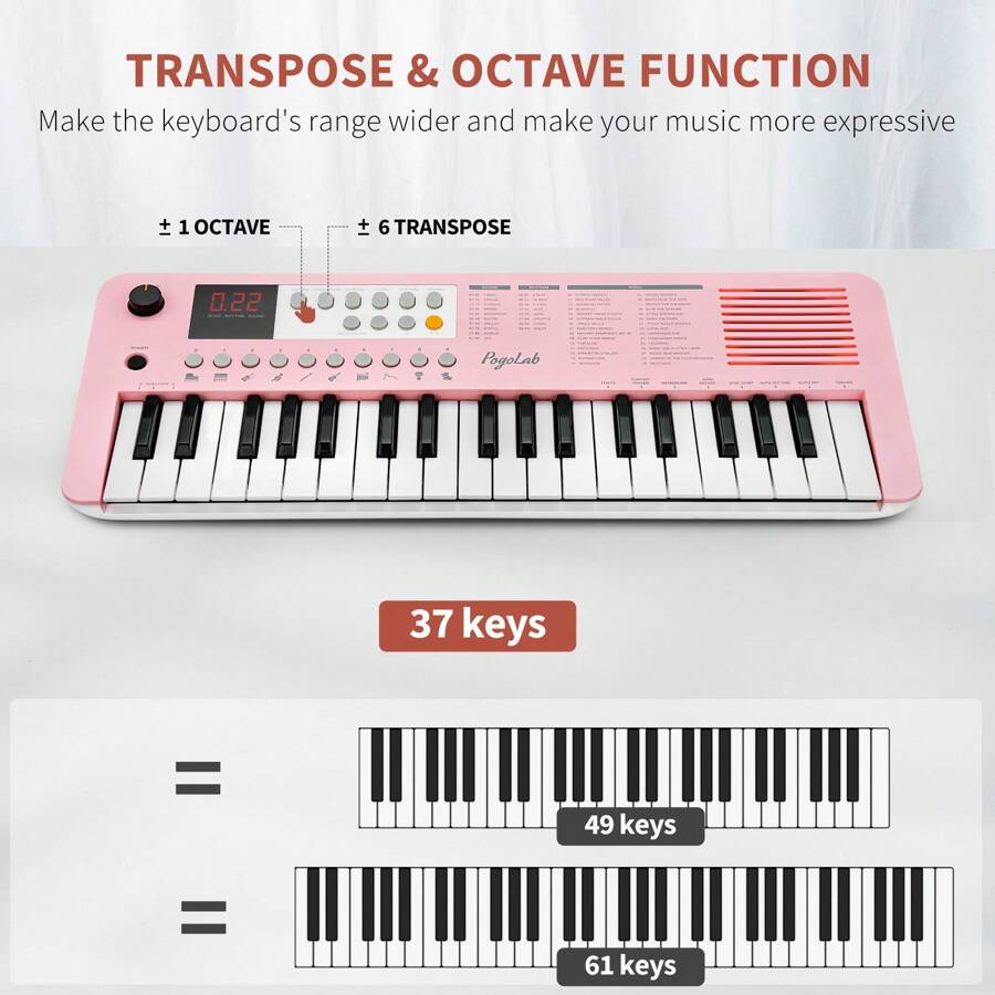 37 Keys Small Keyboard Piano, Mini Portable Piano Keyboard With