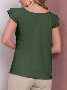 Women Blouses - Army Green - View 2