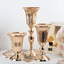 1 pieza Nuevo diseño Jarrón de flor dorado, estantería de metal para flores de mesa, jarrón alto pequeño para cumpleaños, bodas, aniversarios, decoración del hogar o uso en recepciones, decoración de boda, centro de mesa, decoración de mesa, fiesta