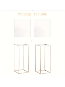 2pcs/Set Square Flower Frame With Acrylic Board, Home & Party Table Decoration Gifts Birthday Graduation Home Decor Vase Room Decor Flower Vase Glass Vase - Two Sizes - View 8