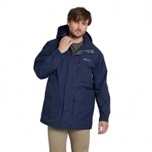 Mountain Warehouse Mens Glacier II Long Waterproof Jacket (Navy) - Navy Blue - View 5