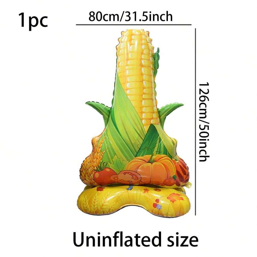 1pc Thanksgiving Scene Backdrop Large Standing Base With Turkey, Corn