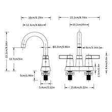 1 Vòi Hợp Kim Kẽm 4 Inch Tay Cầm Đôi Vòi Phong Cách Tối Giản Hiện Đại, Cho Phòng Tắm - vải dầuđồng - Xem 7