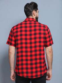 Men Shirts - Red and Black - View 2