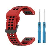 22mm雙色矽膠手錶帶，適用於Garmin Fenix 7/7pro/7 Solar/7 Sapphire Solar/6 GPS/6 Pro GPS/6 Sapphire GPS/5/5 Plus、Garmin Forerunner 965/955/945/935和Garmin Epix Pro 47mm。提供10種顏色組合。使用防水和防汗矽膠材料製成，柔軟舒適。手錶帶增厚設計，提供更好的貼合和舒適性。包括手錶帶拆卸工具，適用於商務、休閒、運動等各種場合。 - 複色 - 查看 7