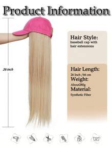 26inch Wigs With Hat Blonde Long Straight Wig Hair Extensions  Cap Wigs For White Women Half Synthetic Noney Blonde Wig Synthetic Hair Replacement Wigs For Women