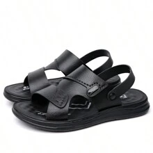 Men's Summer Fashionable Plus Size Soft-Sole Casual Outdoor Beach Sandals Daddy Shoes, 2024 - Black - View 6