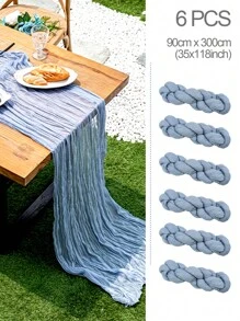 6 Stücke im Bohemian-Stil geknitterte Tischdecken, für Hochzeitsdekoration, Esstisch, Ankleidezimmer, Feiertags- oder Partydekoration, etc. geeignet