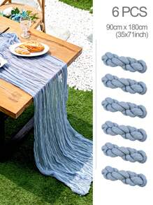 6 Stücke im Bohemian-Stil geknitterte Tischdecken, für Hochzeitsdekoration, Esstisch, Ankleidezimmer, Feiertags- oder Partydekoration, etc. geeignet