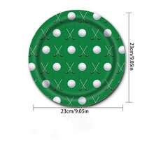 16入組2024新高爾夫主題派對一次性餐具套裝- 包含盤子、杯子和餐巾 - 彩色 - 查看 4