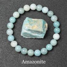 Pulsera de cuentas de piedra natural real de 6/8mm para mujeres, Lapislázuli auténtico, gema de lazurita azul, apatita azul, ágata roja con rayas, cornalina roja, cristal de sodalita, ópalo rosa, piedra de cuarzo rosa, rodanita roja, jaspe rojo, piedra Unakita, ojo de tigre amarillo, jade dorado, obsidiana dorada, obsidiana dorada arcoíris de luz dorada, arenisca azul, radiance de cielo estrellado, piedra de sangre de dragón, pulsera de amatista y piedras naturales de alta calidad, joyería de cristal de Reiki púrpura real original para mujeres y hombres.