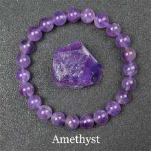 Pulsera de cuentas de piedra natural real de 6/8mm para mujeres, Lapislázuli auténtico, gema de lazurita azul, apatita azul, ágata roja con rayas, cornalina roja, cristal de sodalita, ópalo rosa, piedra de cuarzo rosa, rodanita roja, jaspe rojo, piedra Unakita, ojo de tigre amarillo, jade dorado, obsidiana dorada, obsidiana dorada arcoíris de luz dorada, arenisca azul, radiance de cielo estrellado, piedra de sangre de dragón, pulsera de amatista y piedras naturales de alta calidad, joyería de cristal de Reiki púrpura real original para mujeres y hombres.