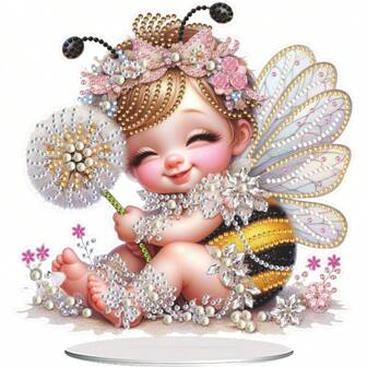 Cute Bee Shaped DIY Diamond Painting Decorative Item, 5D Diamond Art Desktop Decoration Special-Shaped Diamond Mosaic Crafts For Bedroom & Dining Table, Gifts With Gift Box
