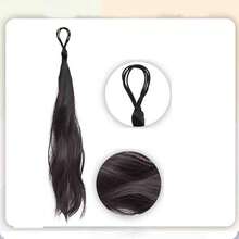 1pc Hair Bun Wrap Around Hair Extension Hair Bun With Hair Tie Synthetic Wavy Hair Bun Ponytail Hair Accessories Women's Everyday Hairstyle,Ponytail Wrap Around Long Curly Wavy Ponytail Extensions Synthetic Hair Extensions Elegant For Daily Use Hair Accessories Ponytail Holder Hair Elastic Hair Rope