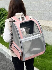 便攜式寵物攜帶袋，寵物背包-軟式貓貓攜帶袋，中型貓和小型狗最高達15磅，經批准的航空公司寵物攜帶袋，適用於旅行 - 彩色 - 查看 7