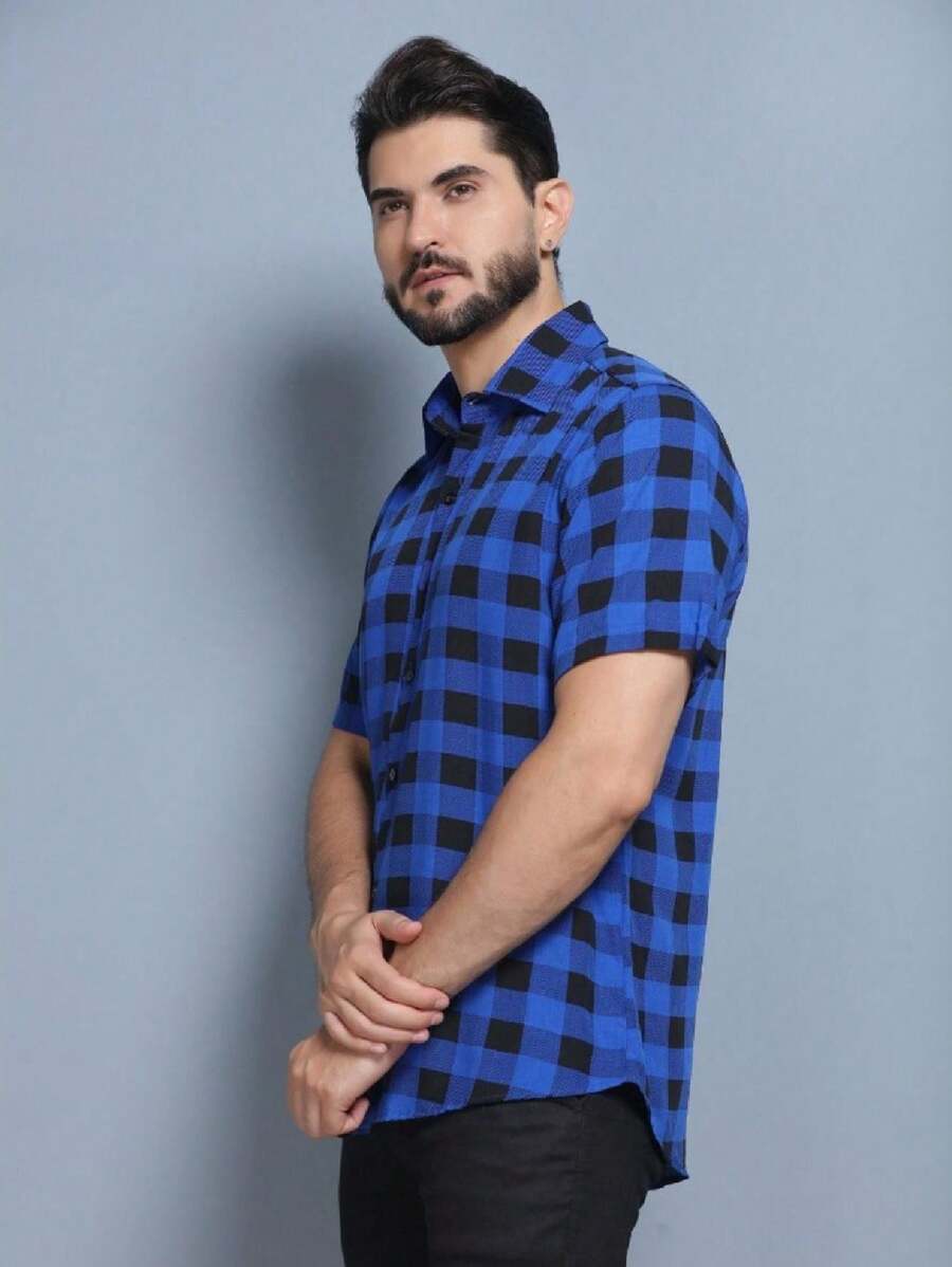 Men Shirts - Royal Blue - View 1