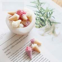 1 Set Mini molde de silicona para decoración de velas de cumpleaños, moldes con forma de pequeños conos de helado lindos para hacer velas aromáticas, jabón, artesanía de resina y arcilla polimérica, herramienta de manualidades y suministros de regalo DIY