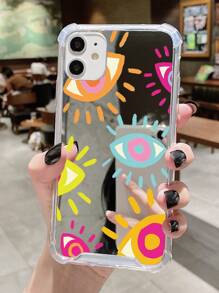 1 Pc Colorful Personalized Eye Pattern Acrylic Mirror Phone Case Compatible With IPhone - Multicolor - View 1