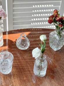 1pc Glass Bud Vase - Mini Retro Vase, Used For Wedding Decoration, Family Dining Table Flower Decoration, Spring/Summer Decoration Gifts Birthday Graduation