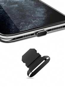 Dust Plug Protector Set Compatible With Iphone/ Including Charging Port Dust Covers And Speaker Grills - Black - View 5