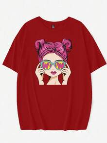 Women Blouses - 紅色 - 查看 3