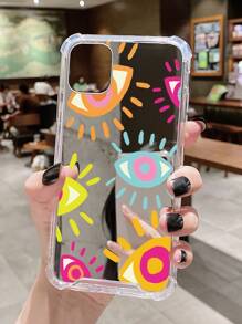 1 Pc Colorful Personalized Eye Pattern Acrylic Mirror Phone Case Compatible With IPhone - Multicolor - View 2
