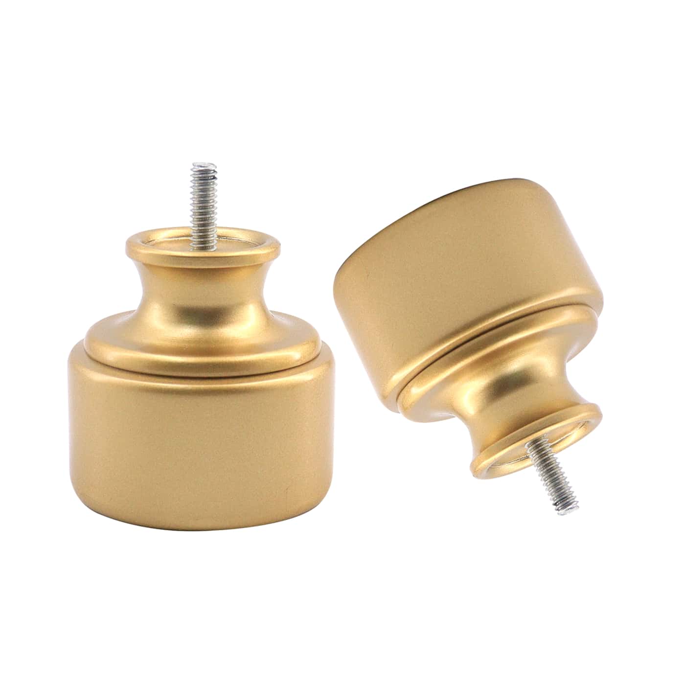 2 piezas de cabezales de varilla de cortina de metal de hierro fundido dorado, cabezales de varilla de cortina decorativos simples, impermeables y resistentes al óxido, fáciles de instalar, adecuados para accesorios de ventanas de dormitorio, sala de estar, cocina, patio - Dorado - Ver 1