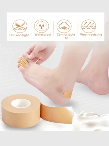 1pc Multifunctional Waterproof Foot Care Bandage - Self-Adhesive Elastic Heel Pad, Suitable For Pedicure Tools, For Blisters, Odorless, Flexible Foot, Finger, Toe Protection - Waterproof, Reusable, Invisible Fit - Essential For Travel And Shoe Comfort