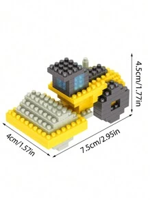 1 件套迷你拼装塑料积木玩具，有挖掘机、推土机、压路机、叉车，带高清立体拼装图，微粒积木 3D 模型建筑玩具，适合生日节日礼物，创意装饰摆件初学者简单积木建筑锻炼动手能力的房间装饰 - 彩色 - 查看 11