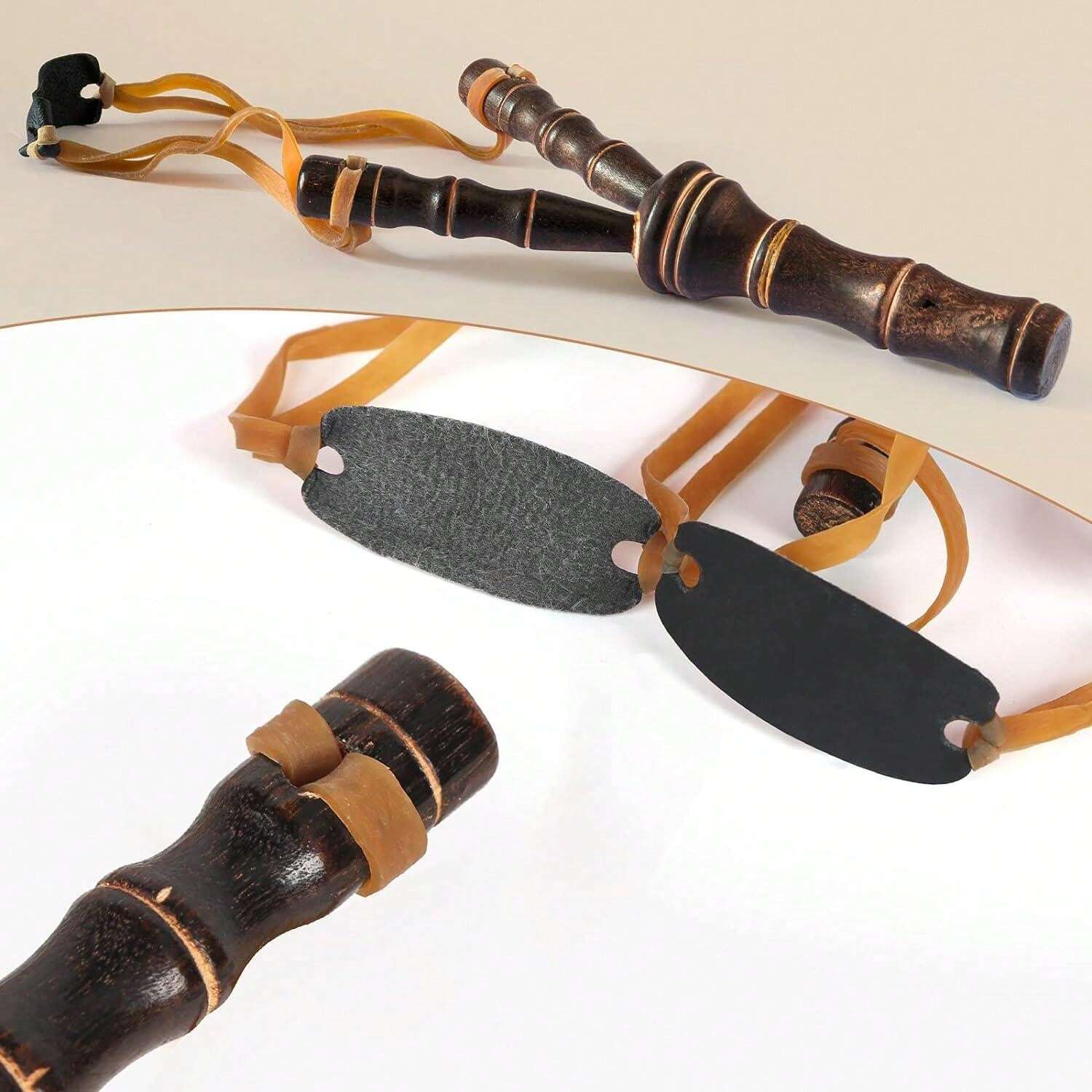 Long Rode Slingshot Wooden Slingshot , Solid Wooden Slingshot Resortera With Spare Rubber ...