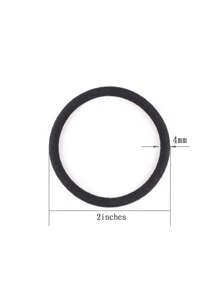 50pcs Black Basic Hair Tie, Simple Fashionable Casual Wide Elastic Hair Ties Ponytail Holders Hair Elastics Hair Rubber Bands Scrunchies Hair Rope