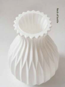 1 pieza Jarrón de flores de plástico simple, decoración del hogar para la sala de estar, contenedor de arreglo floral hidropónico, para rosas, lirios, bambú de la suerte, arreglo floral de mesa o centros de mesa, artículo decorativo de lujo ligero, para escritorio, decoración de flores secas artificiales o frescas, regalo de cumpleaños, graduación, jarrón de vidrio - Blanco - Ver 4