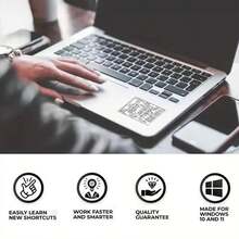 Bộ 5 miếng dán phím tắt Windows/Word, nhãn dán nhắc nhở tham chiếu phím tắt bàn phím máy tính xách tay - Nhiều màu - Xem 3