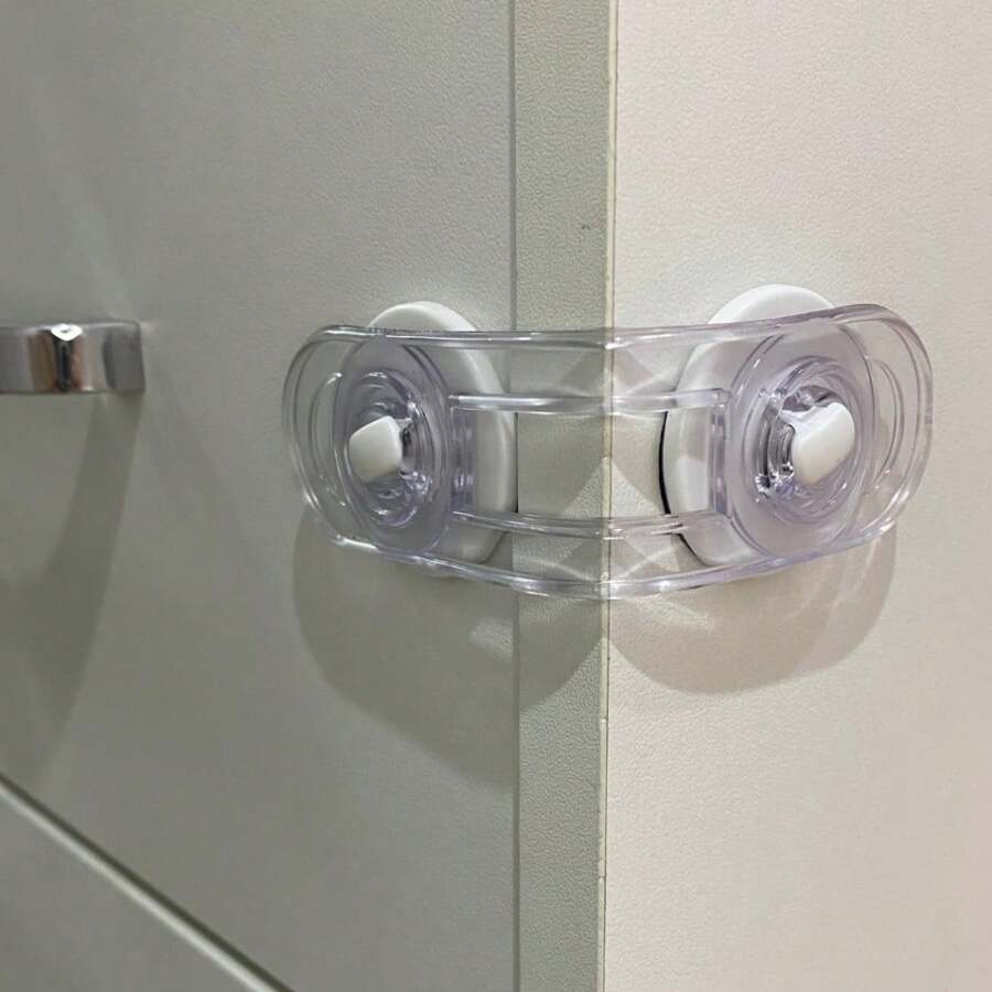 Kit com 4 Trava para gaveta, porta, armário, geladeira, segurança para bebe - Multicolorido - Visão 1