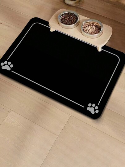 1 Pc Pet Feeding Mat, Absorbent Cat Food DogFood Mat, Cat Dog Mat, Quick Dry Non-Slip, EasyCleaning Cat Dog Water Dispenser Mat, PetSupplies, Cat Dog Water Bowl Mat