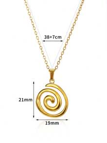 1PC Gold Pendant Necklace Flower/Spiral/Wing Necklace - Yellow Gold - View 11