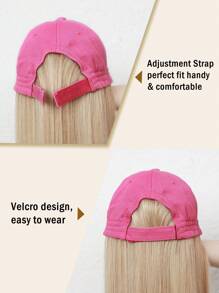 26inch Wigs With Hat Blonde Long Straight Wig Hair Extensions  Cap Wigs For White Women Half Synthetic Noney Blonde Wig Synthetic Hair Replacement Wigs For Women