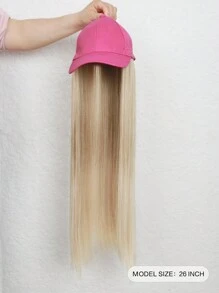 26inch Wigs With Hat Blonde Long Straight Wig Hair Extensions  Cap Wigs For White Women Half Synthetic Noney Blonde Wig Synthetic Hair Replacement Wigs For Women