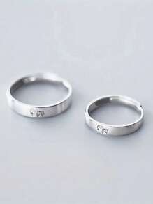 2Pcs/Set Couple Ring Cute Kitten Open Adjustable Ring Sweet Decoration Teen Couple Cute Jewelry